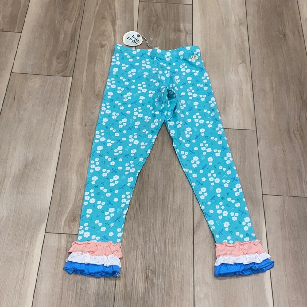 New Girls Wildflowers Ruffle Leggings Size 10 Flower Floral Teen Tween NWT